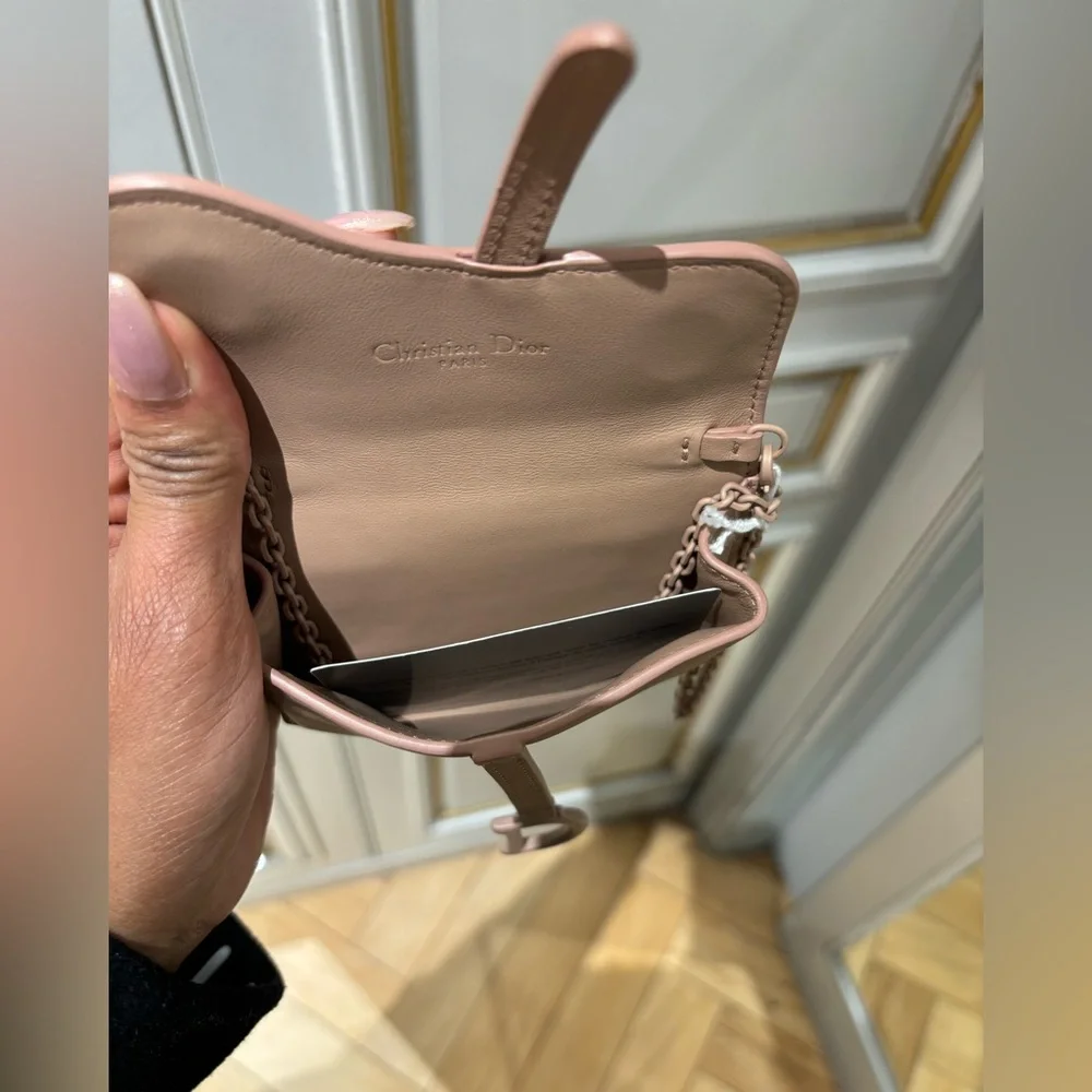 Dior Nude Saddle Wallet on Chain (Unused )